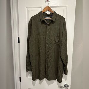 Campia Mens Modern Fit Long Sleeve Printed Button-Down Shirt 3XLT